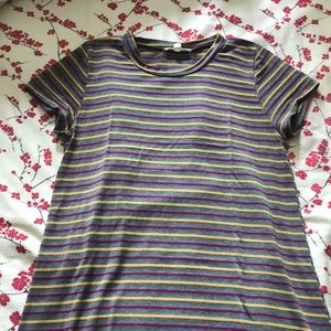 Girls Grey Striped T-shirt Dress Size Small